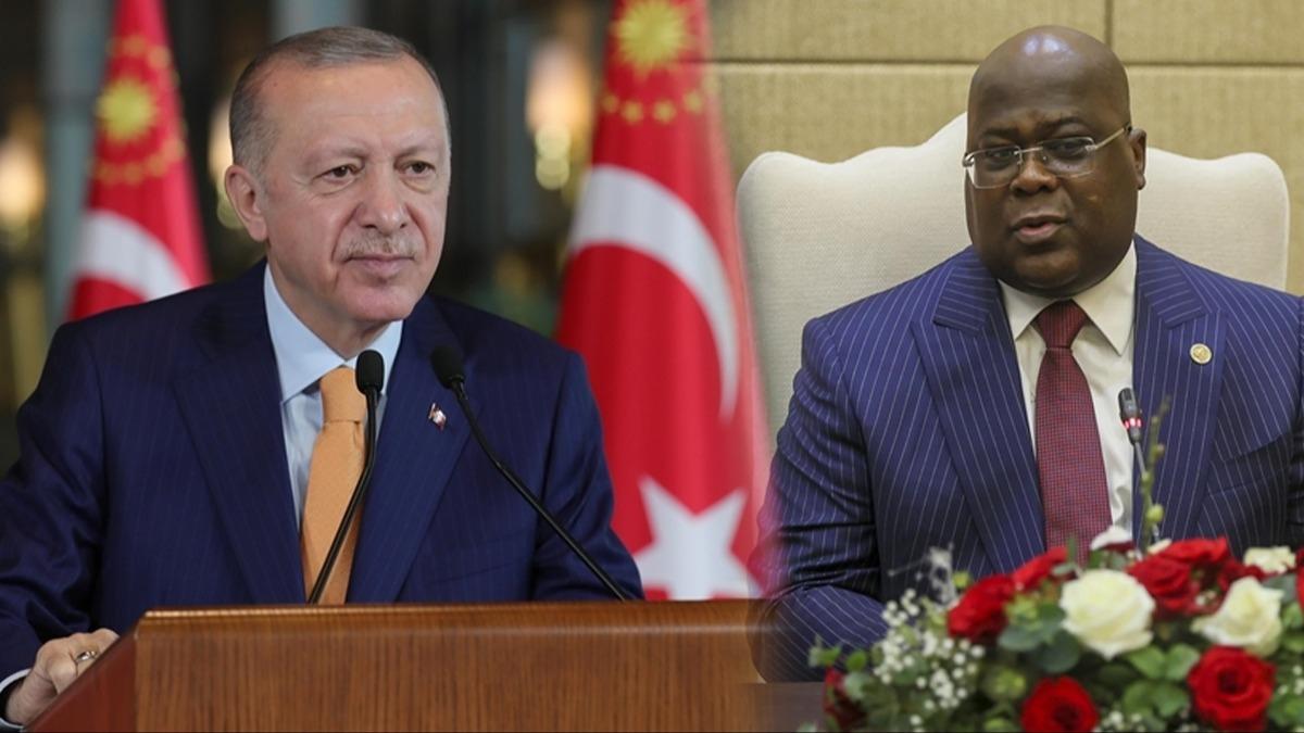 Cumhurbakan Erdoan, Kongo Demokratik Cumhuriyeti Cumhurbakan Tshisekedi ile grt