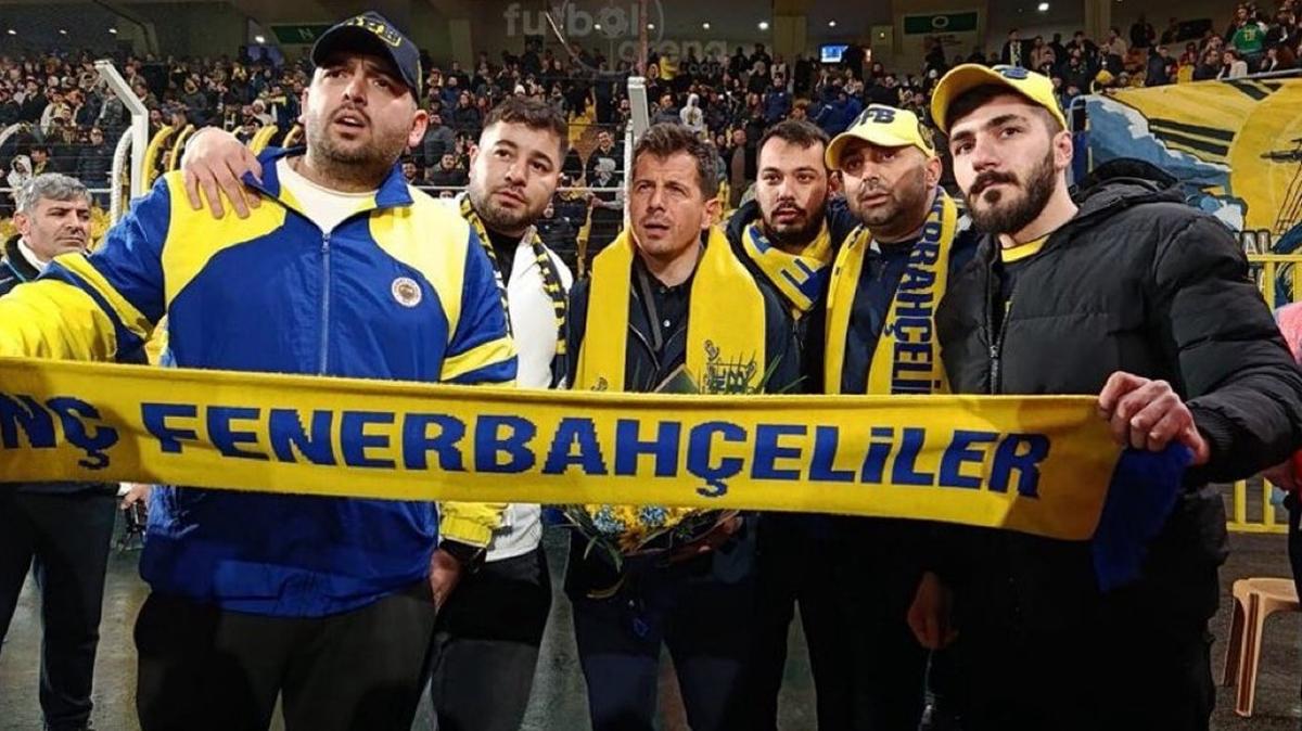 Emre Belzolu ile buzlar eridi! Fenerbaheli taraftarlar ieklerle karlad