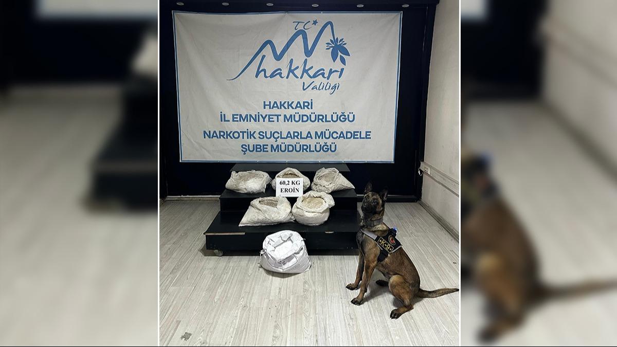 Hakkari'de uyuturucu operasyonu: Kilolarca eroin ele geirildi 