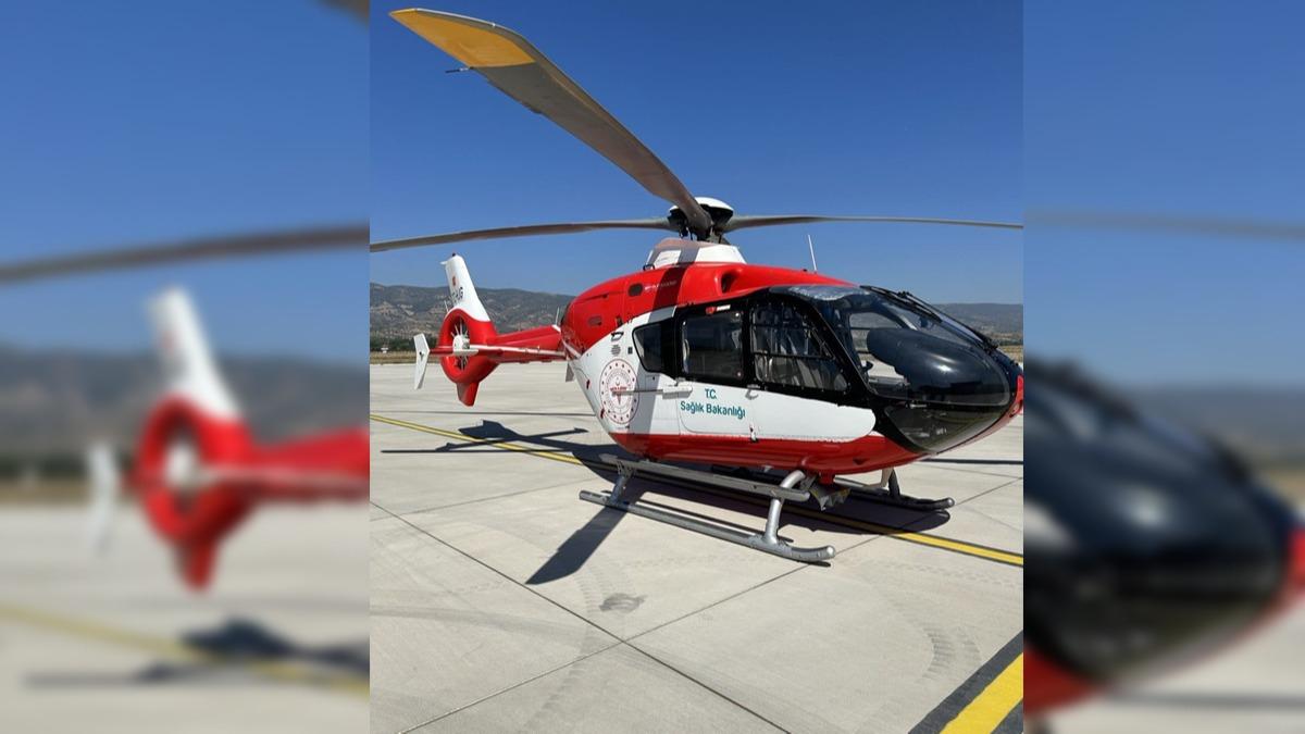 Tokat'ta tedavi gren 13 yandaki ocuk ambulans helikopterle Ankara'ya sevk edildi 