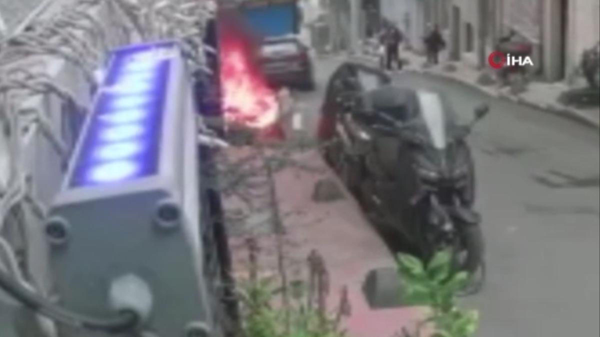 Beyolu'nda pleri yakan kii 4 katl binada yangna neden oldu
