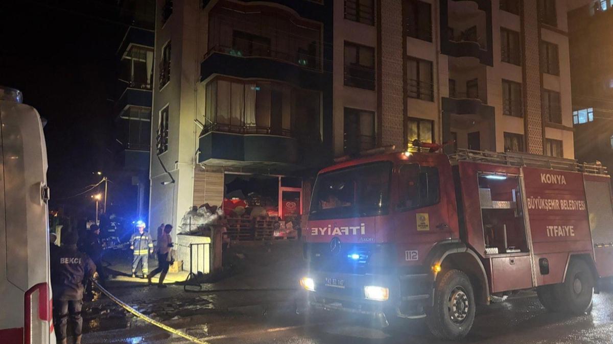 Konya'da markette yangn: Bir kii hayatn kaybetti