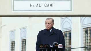 Cumhurbakan Erdoan cuma namazn Hz. Ali Camisi'nde kld