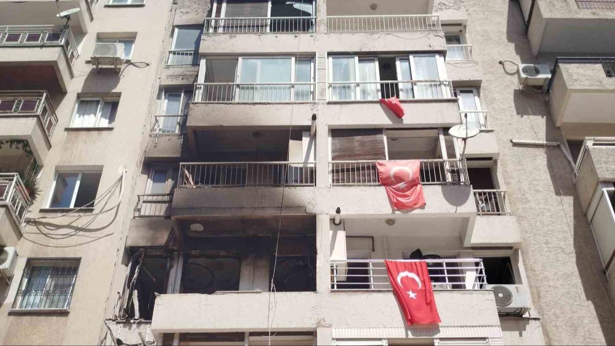 zmir'de gaz kabusu: Apartman sava alanna dnd 