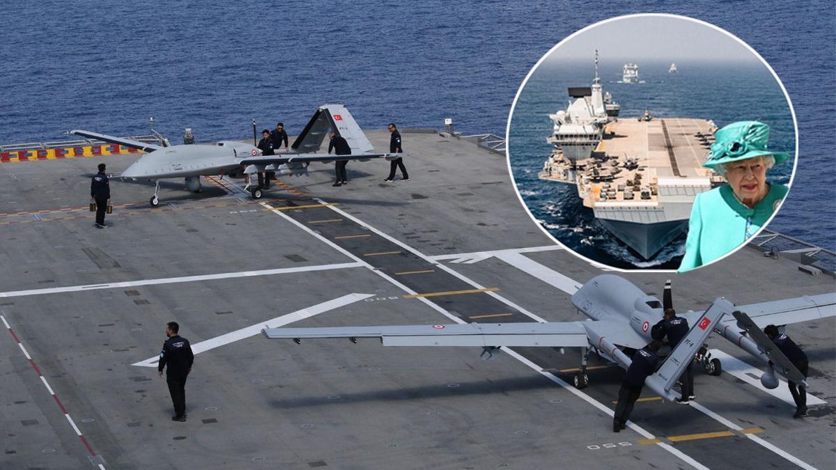 Tarihi baar hayran brakt: TCG Anadolu-TB3 ikilisi Elizabeth'in gemisini kskandracak