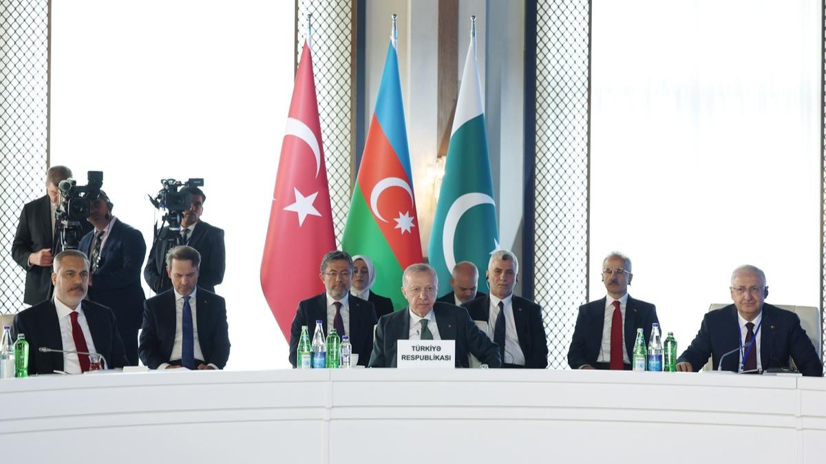 Trkiye-Azerbaycan-Pakistan Zirvesi... Cumhurbakan Erdoan:  birliimizi kurumsallatracaz