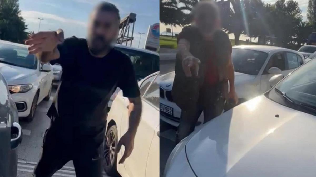 stanbul'da trafik magandal! ocuklarnn gzleri nnde saldrya urad