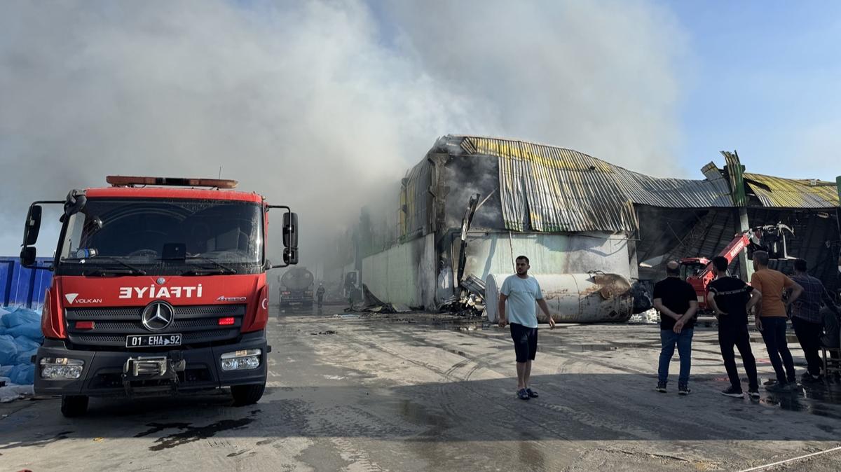Adana'da geri dnm tesisinde yangn 