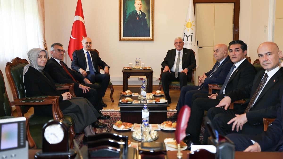 TBMM Bakan Numan Kurtulmu, Meclis'te Y Parti'yi ziyaretinin ardndan aklamalarda bulundu