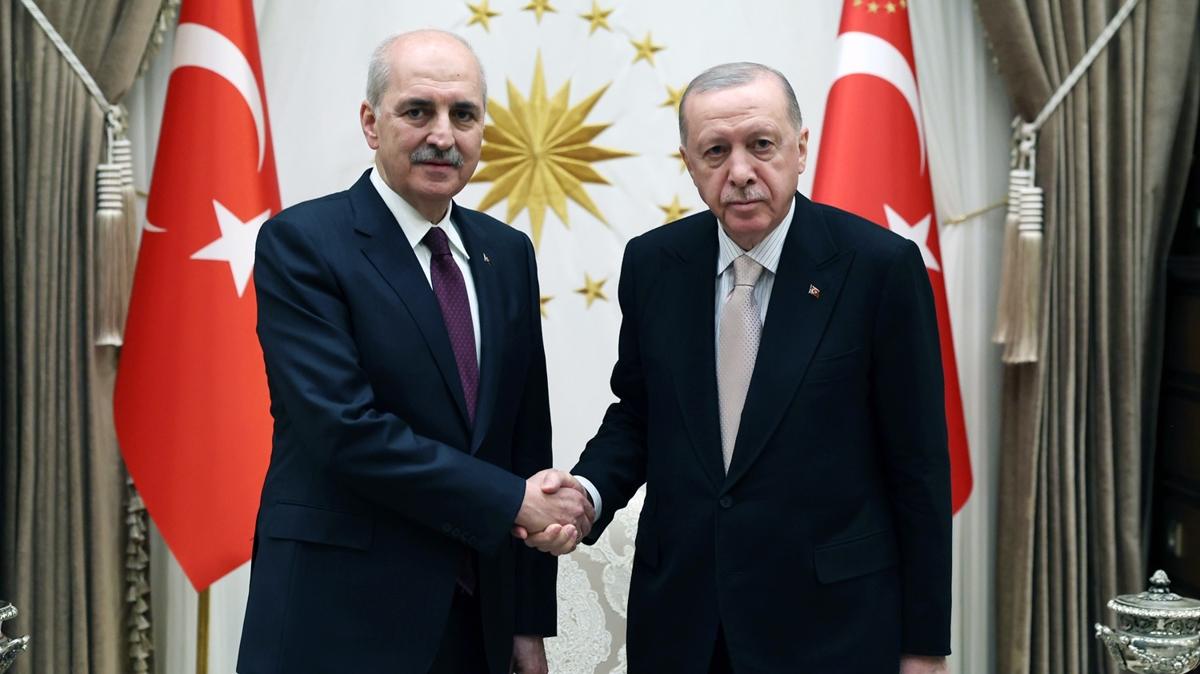 Cumhurbakan Erdoan, yeniden TBMM Bakan seilen Kurtulmu'u kabul etti