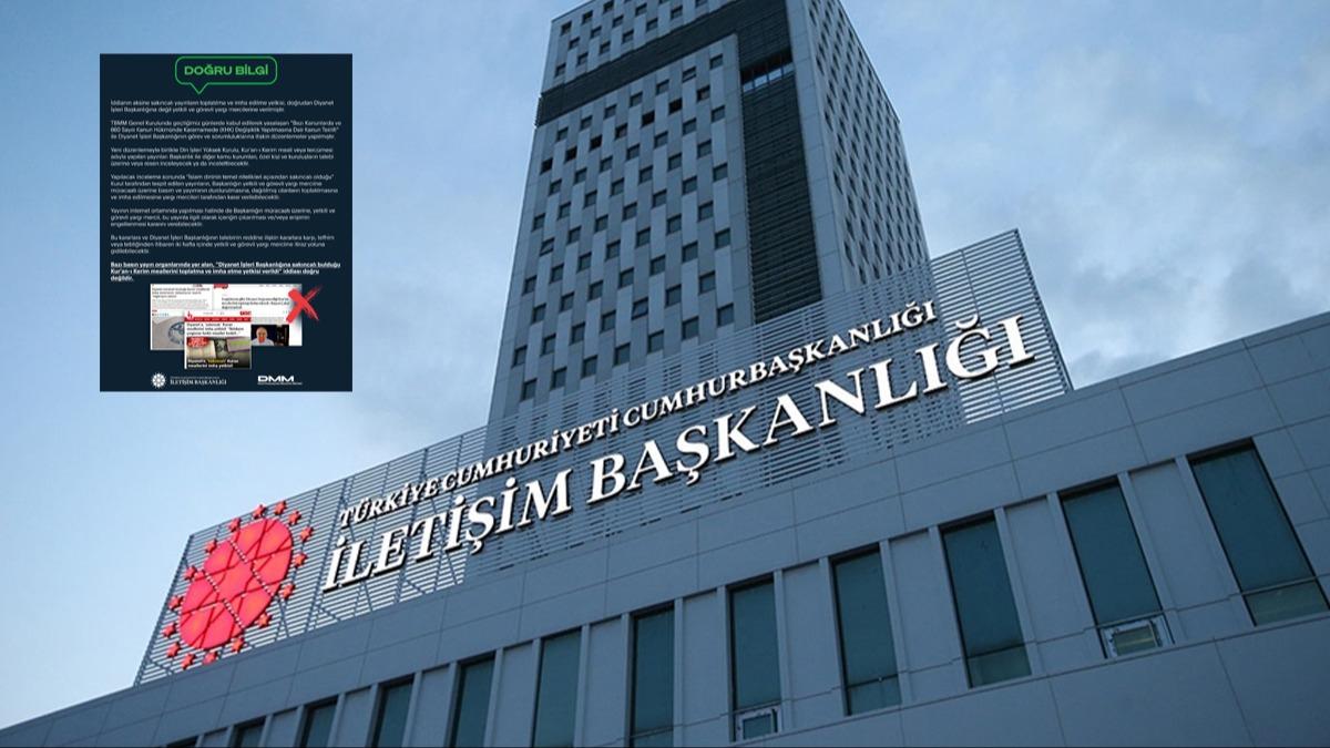 'Diyanet'e Kur'an- Kerim meallerini toplatma ve imha yetkisi verildi' iddiasna yalanlama