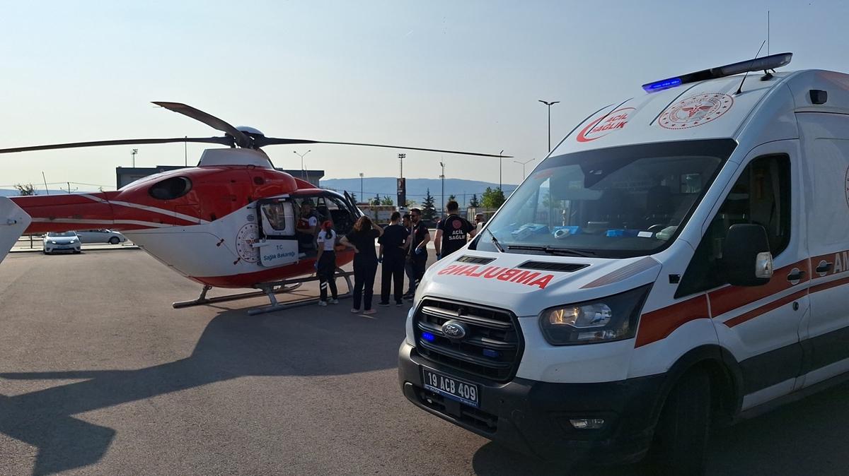 Ambulans helikopter 2 aylk bebek iin havaland