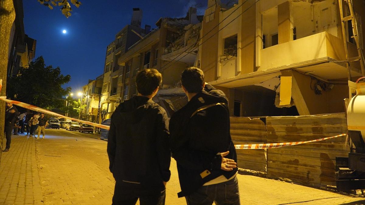 Avclar'da 6 katl binada ksmi kme meydana geldi
