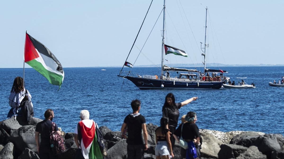 srail'den Gazze'ye giden zgrlk Filosu'na tehdit! Soykrmc bakandan alak talimat