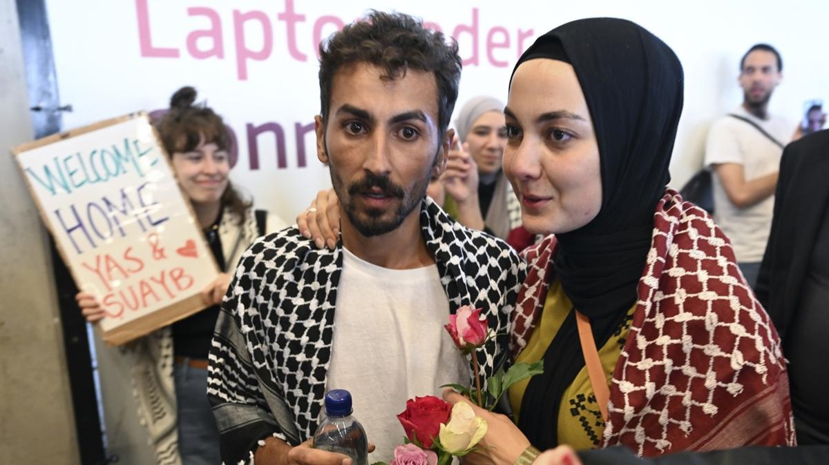 srail tarafndan alkonulmulard! Trk aktivistler Berlin'e ulat