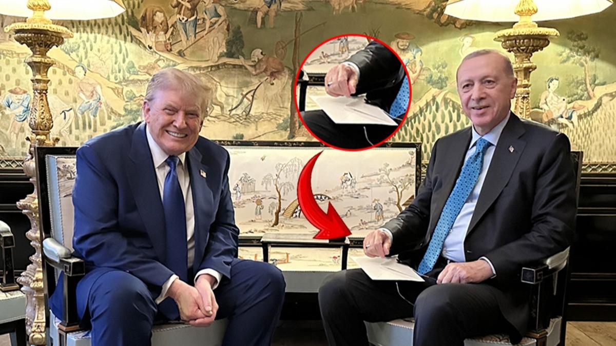 Erdoan-Trump grmesinde dikkat eken detay: Zarfn ieriine 24 TV ulat