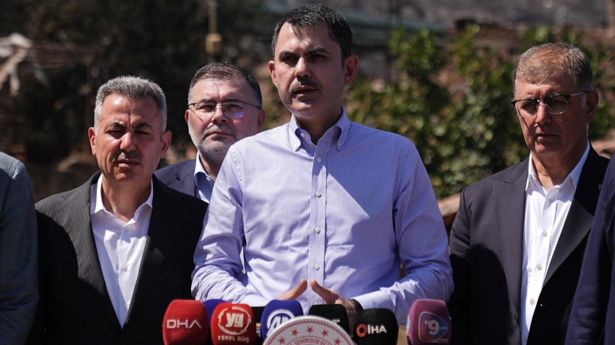 Orman yangnlaryla mcadele! Bakan Kurum: zmir ve Bilecik'te 415 ev ve iyeri hasar ald