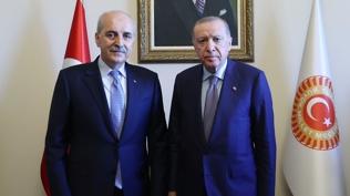 Cumhurbaşkanı Erdoğan, TBMM Başkanı Kurtulmuş ile bir araya geldi