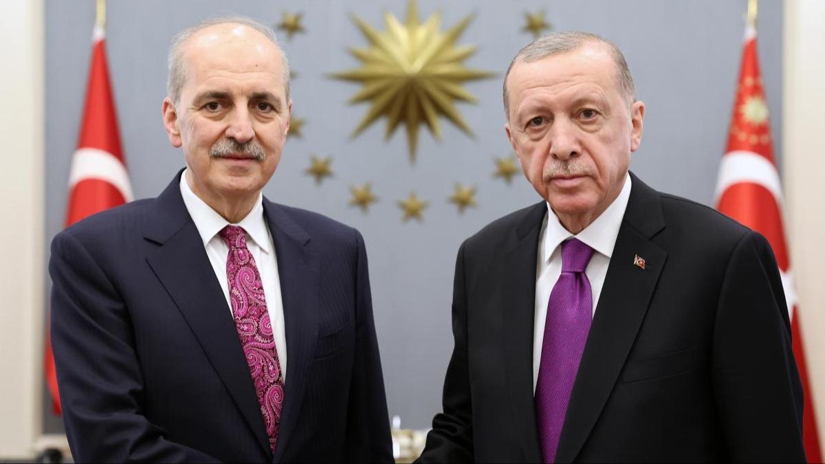 Cumhurbakan Erdoan, TBMM Bakan Numan Kurtulmu ile gryor