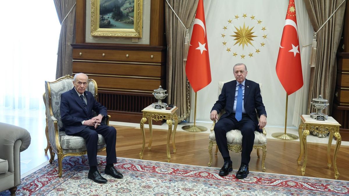 Betepe'de srpriz ziyaret: Cumhurbakan Erdoan, Baheli'yi kabul etti