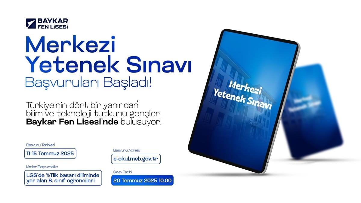 Baykar Fen Lisesi yeni eitim retim yl iin renci almna balad