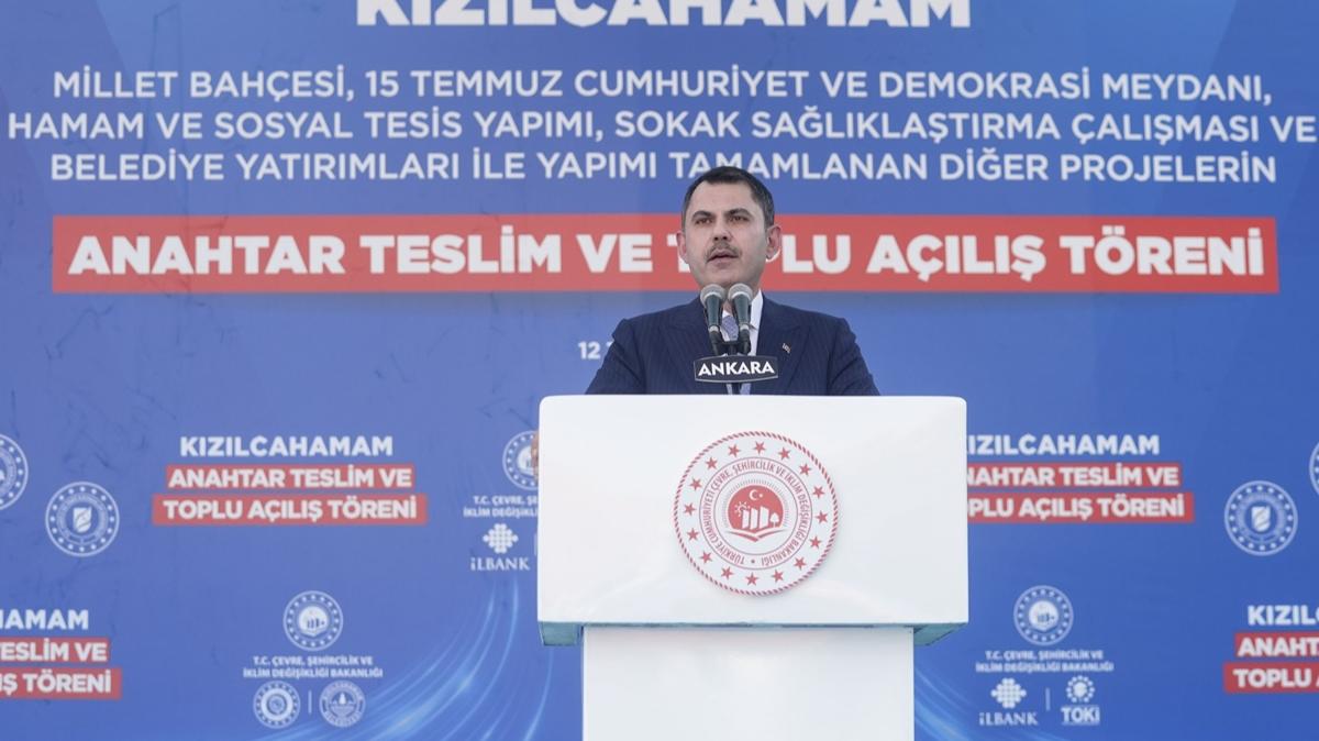 eyrek asrda 2 asrlk eser! Bakan Kurum'dan net mesaj: Her babayiidin harc deil
