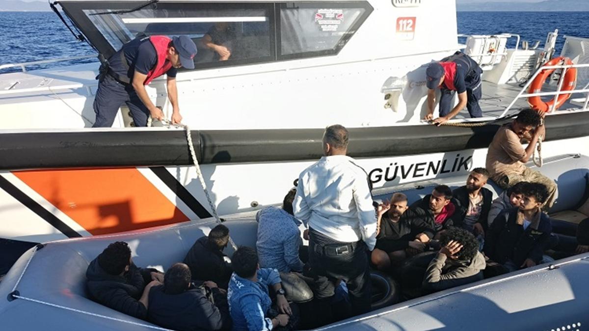 Balkesir aklarnda 16 dzensiz gmen yakaland