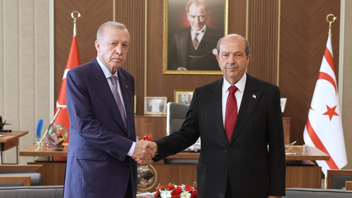 Cumhurbakan Erdoan, KKTC Cumhurbakan Tatar ile grt