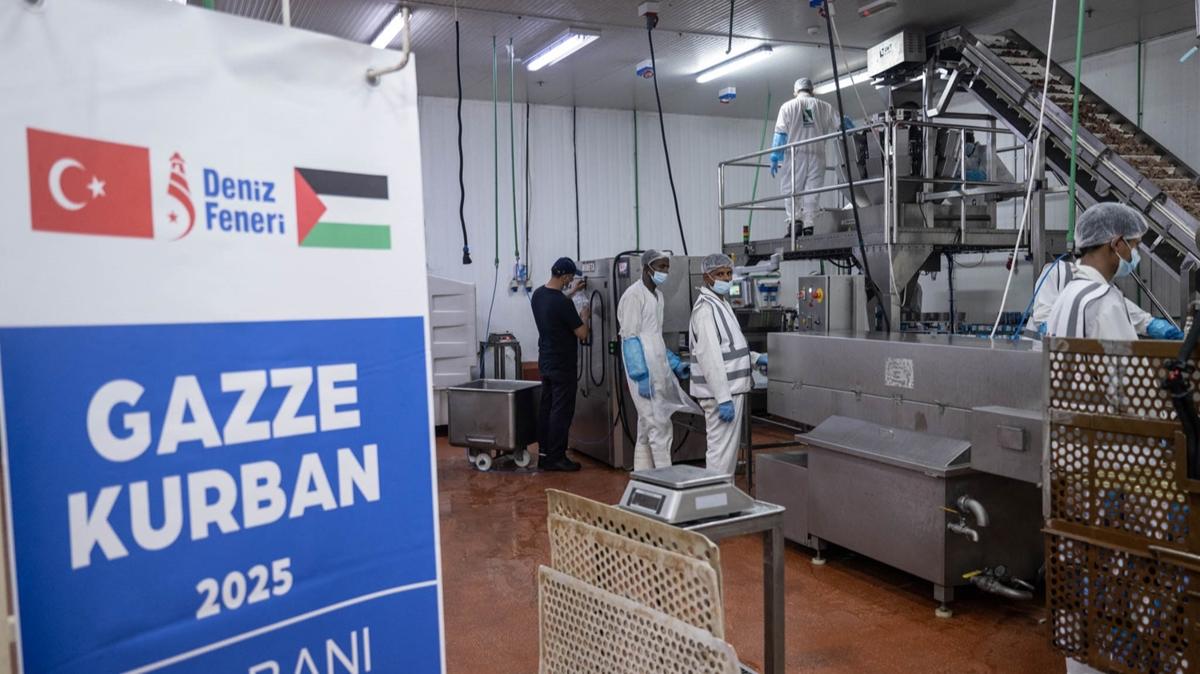 Deniz Feneri Dernei, kurbanlklar Dubai'de konserve haline getirip Gazze'ye gnderiyor 