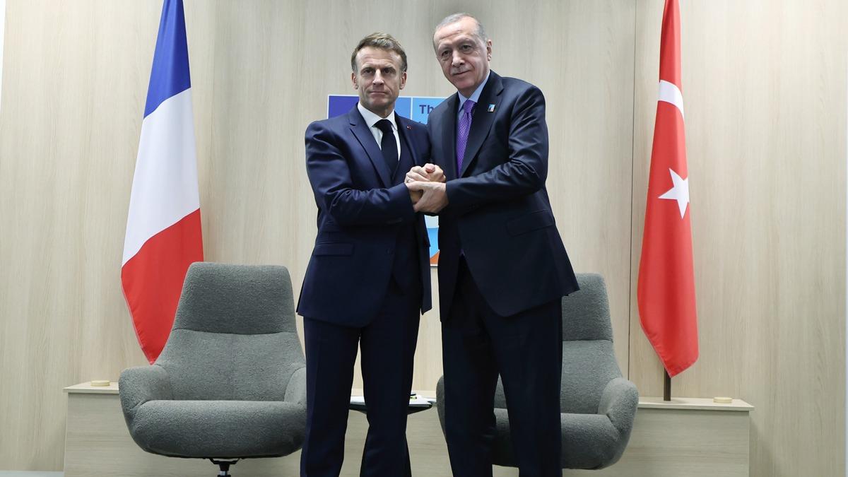 Cumhurbakan Erdoan, Macron'la grt