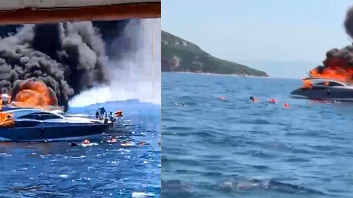 Knalada'da insanlk denize gmld! Can simidi atlmasna engel oldu
