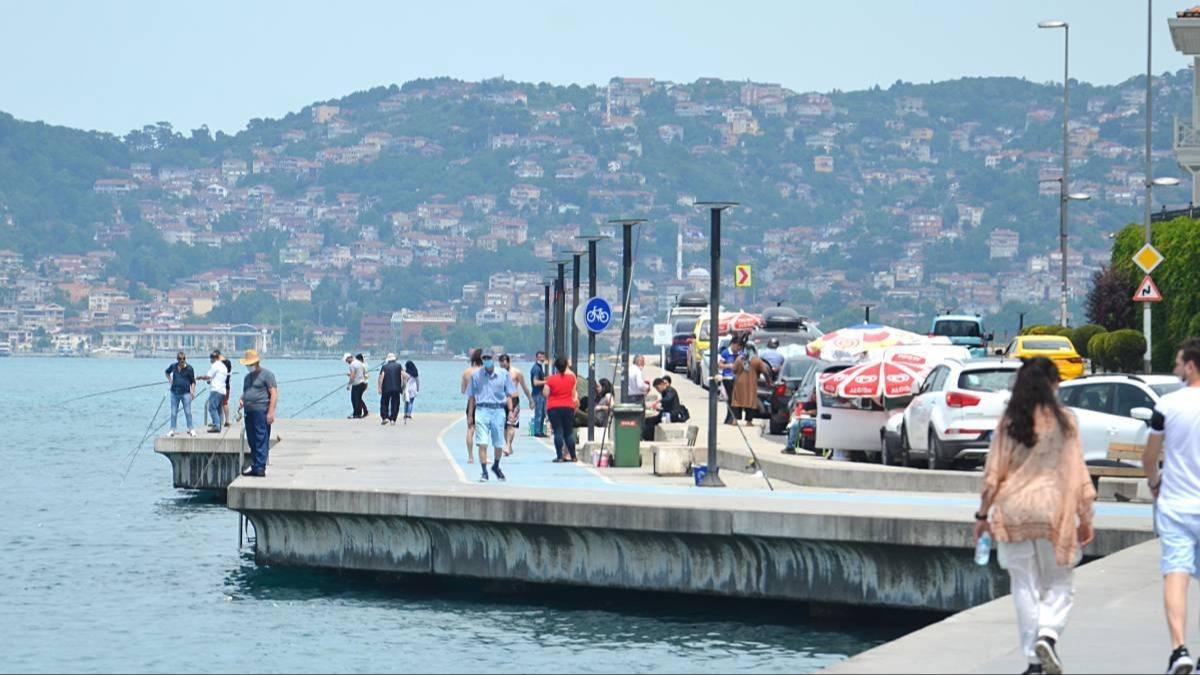 stanbul'un bir ilesinde denize girmek yasakland