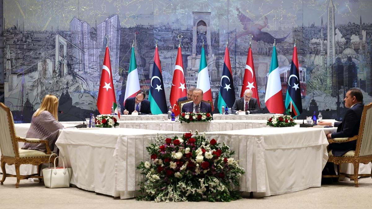 stanbul'da 3'l Akdeniz bulumas! Bakan Erdoan, Meloni ve Dibeybe ile grt