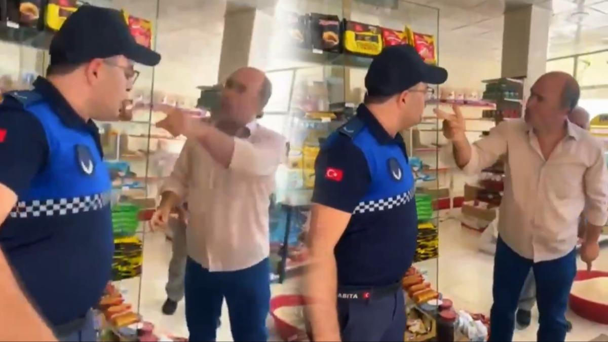 Grntler tepki toplamt! Zabta memurlarn tehdit eden i yeri sahibi tutukland