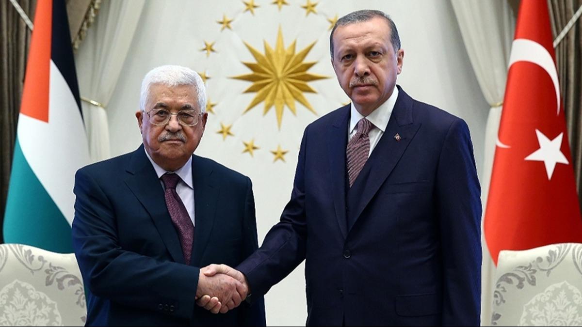 Cumhurbakan Erdoan Mahmud Abbas ile grt: srail'in Gazze igali plan kabul edilemez