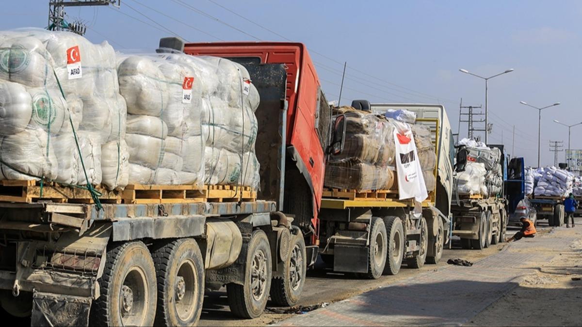 Trkiye'den Gazze'ye 101 bin 271 ton insani yardm malzemesi ulatrld