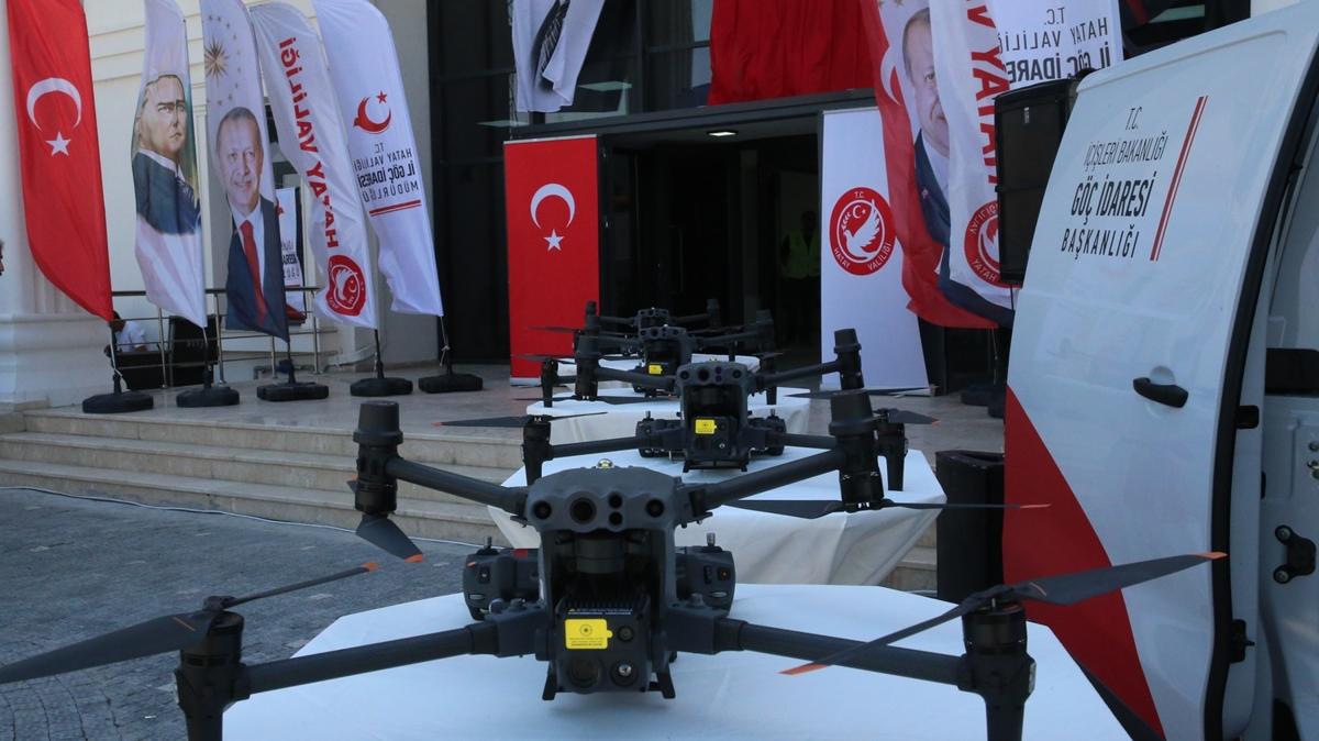 Hatay'da snr gvenliine dron ve mobil ara takviyesi