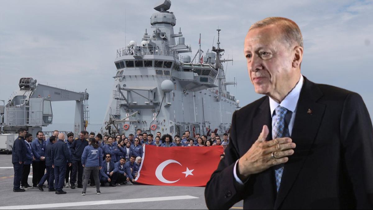Zafer yolculuu balad Cumhurbakan Erdoan'dan TCG Anadolu paylam: Bamszlmzn en gl teminat