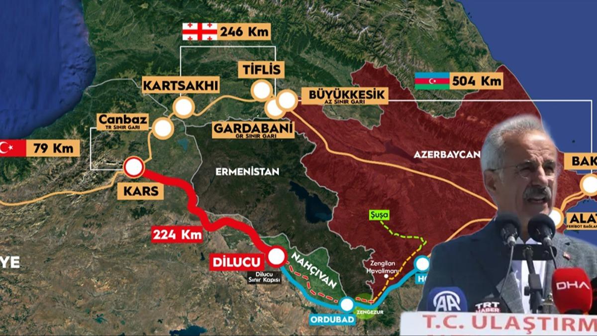 Zengezur Koridoru'nda tarihi adm! Tm dnya iin altn a balyor
