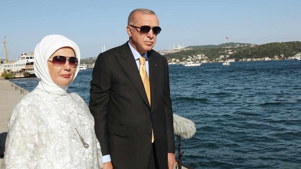 Emine Erdoan'dan stanbul Boaz'ndaki geit trenine ilikin paylam