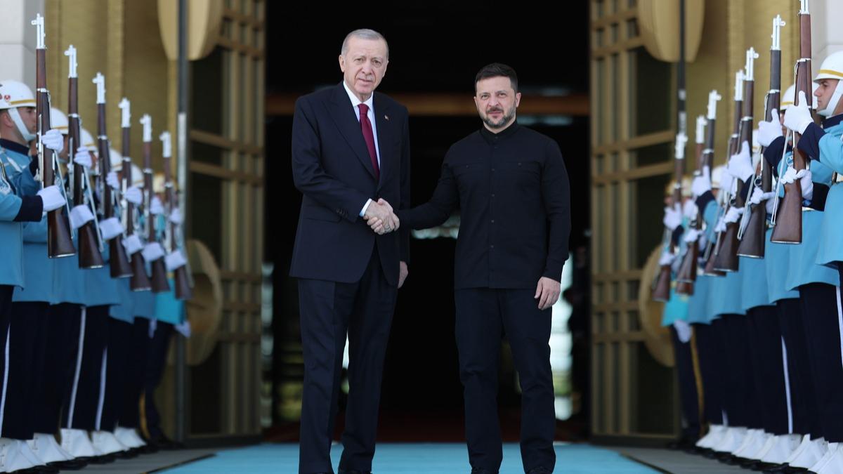 Cumhurbakan Erdoan, Ukrayna Devlet Bakan Zelenski ile grt