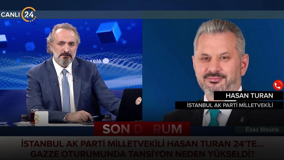 Gazze oturumunda tansiyon ykseldi... AK Parti stanbul Milletvekili Turan'dan 24'e zel aklamalar