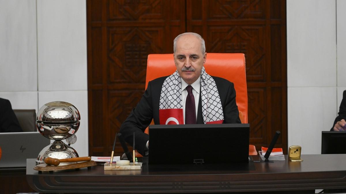 Meclis Gazze iin olaanst topland... TBMM Bakan Kurtulmu: srail'in BM yelii askya alnmal