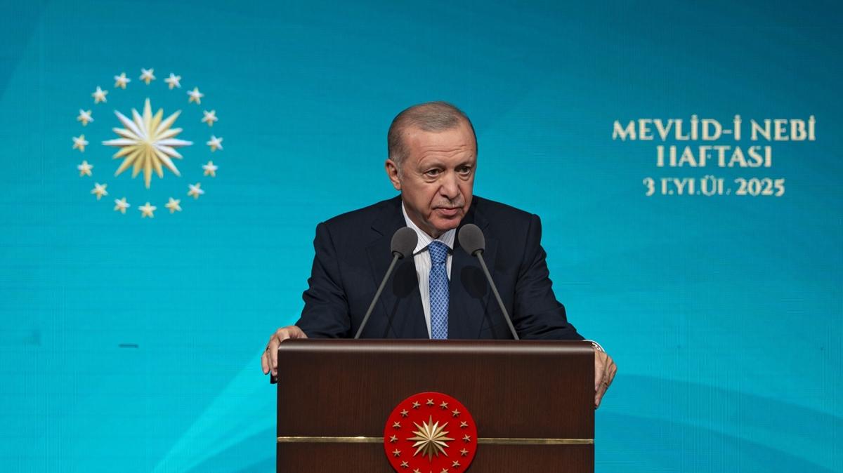 Kutlu gecede Gazze vurgusu... Cumhurbakan Erdoan: Kafir Netanyahu'nun kymna seyirci kalamayz