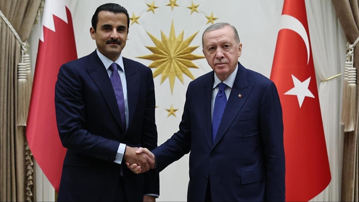 Cumhurbakan Erdoan, Katar Emiri eyh Temim bin Hamed Al Sani ile grt