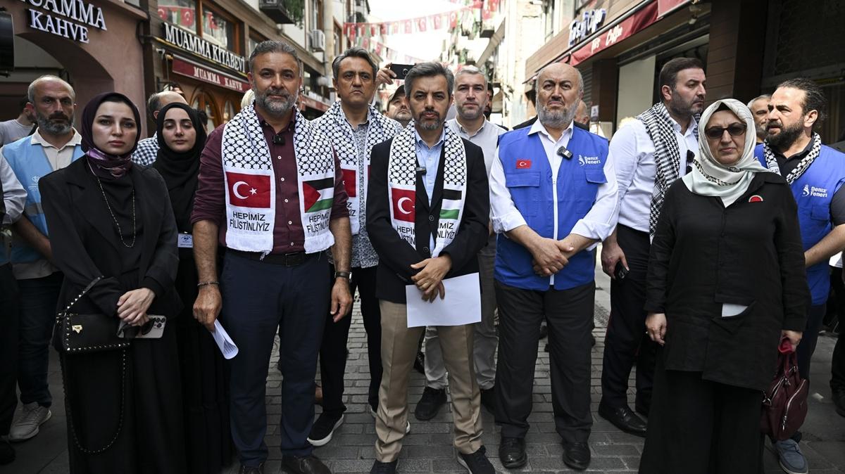 skdar'dan Gazze'ye Gnl Kprs! Valide-i Cedid Camisi'nin avlusunda Hayr ars kuruldu