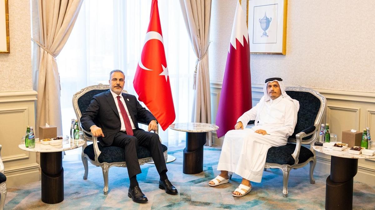 Bakan Fidan'dan Katar'da diplomasi trafii