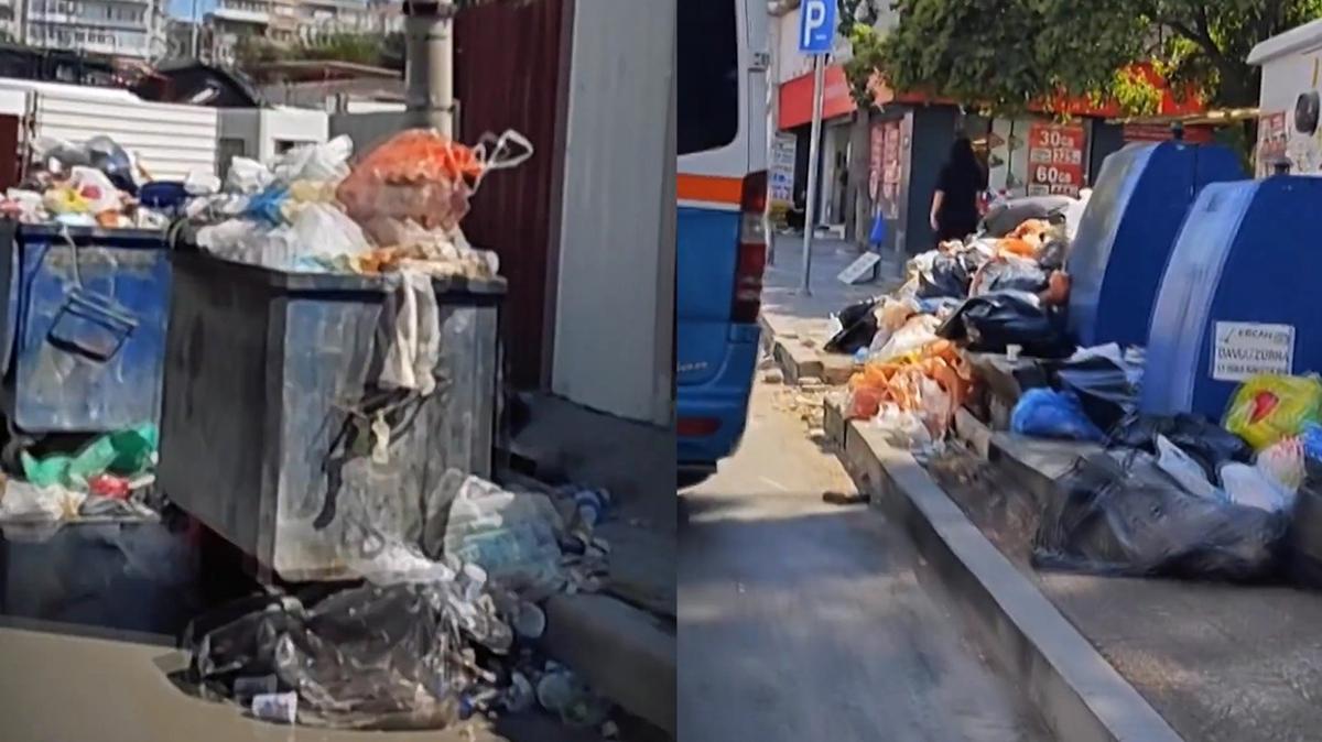 zmir'de vatanda isyan ettiren manzara... Sokaklarda p dalar olutu