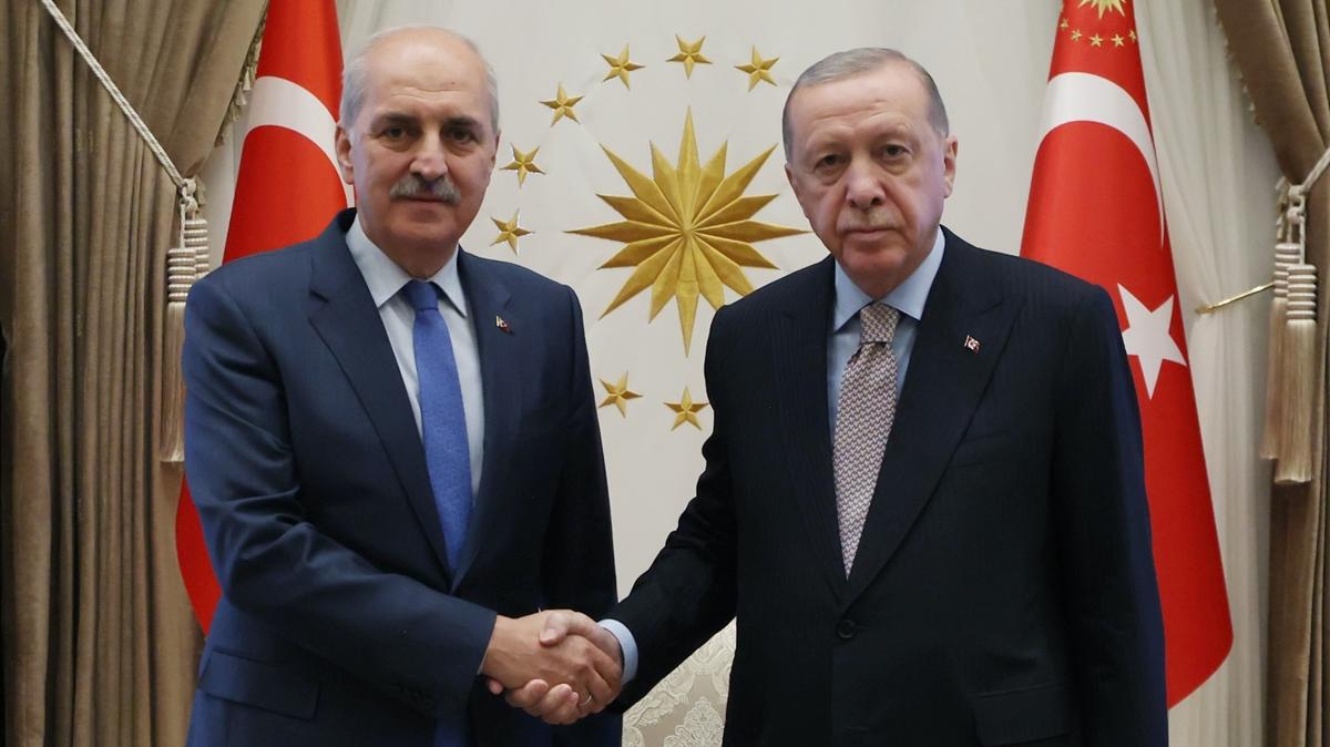 Cumhurbakan Erdoan, TBMM Bakan Kurtulmu ile bir araya geldi