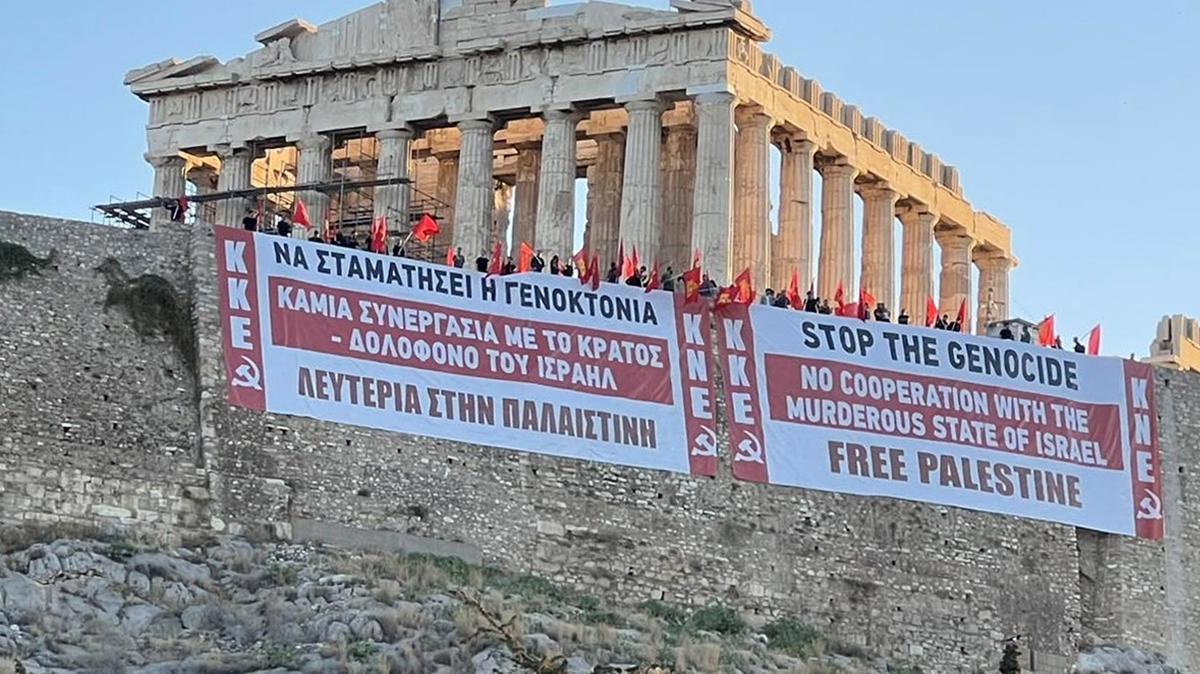 Parthenon Tapna'nda Gazze'ye destek